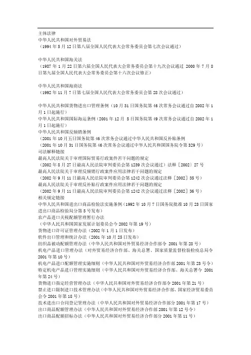国际贸易法律法规