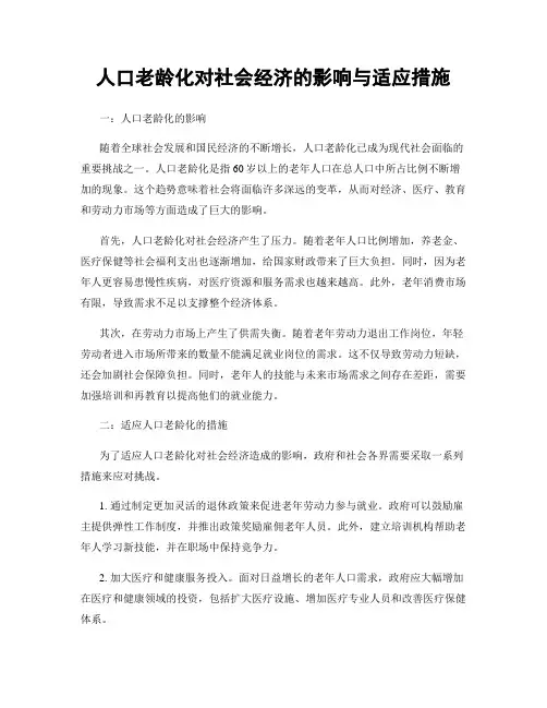 人口老龄化对社会经济的影响与适应措施