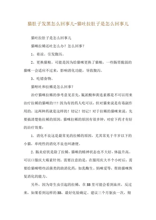 猫肚子发黑怎么回事儿-猫吐拉肚子是怎么回事儿