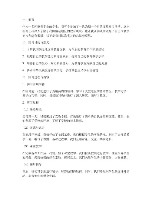 实习支教报告师范类