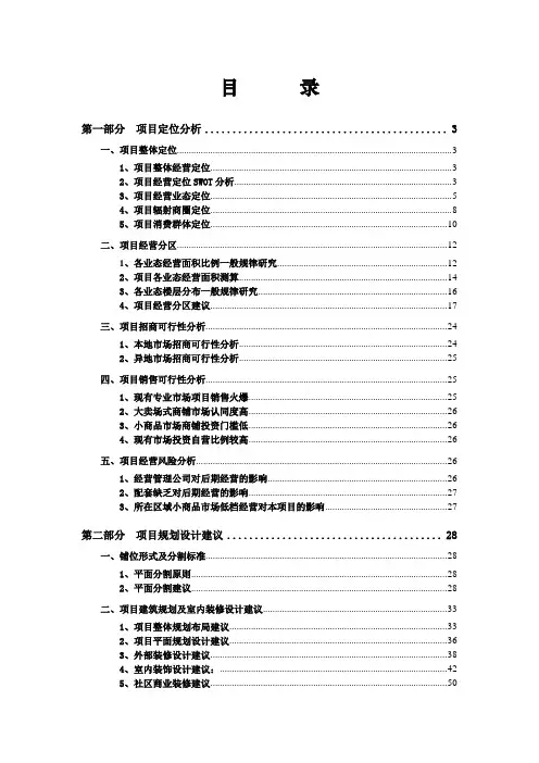 九龙新世纪商贸城定位及规划设计建议报告
