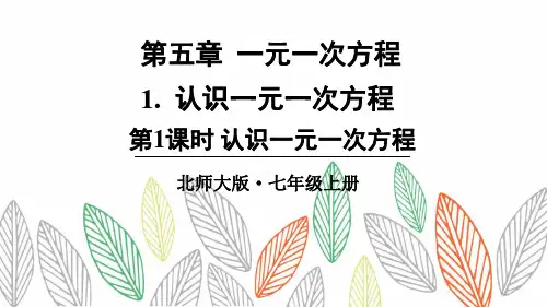 北师大版七年级数学上册《认识一元一次方程》课件