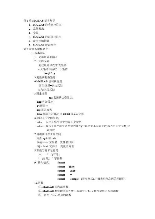 第1-2章MATLAB基本知识