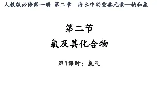 化学人教版(2019)必修第一册2.2.1氯气的性质(共19张ppt)