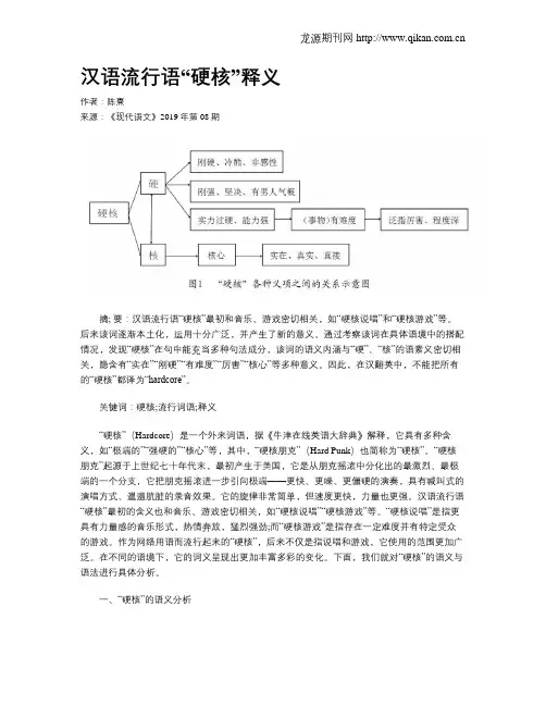 汉语流行语“硬核”释义