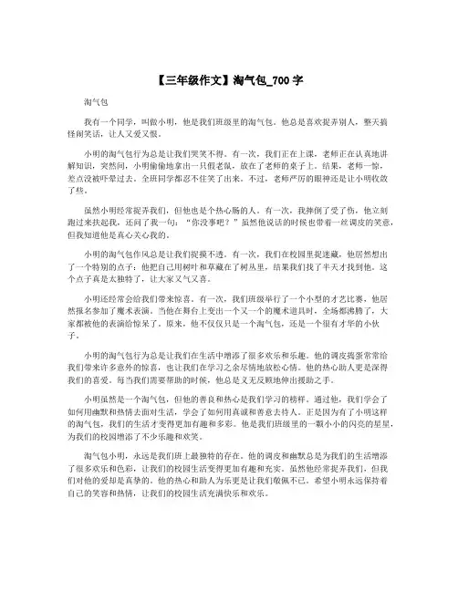 【三年级作文】淘气包_700字