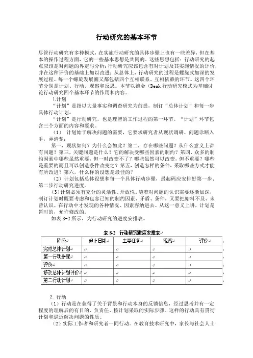 教育技术学研究方法2.2行动研究的基本环节