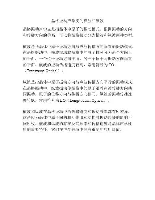 晶格振动声学支的横波和纵波