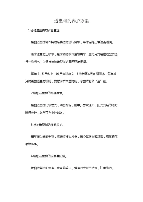 造型树的养护方案