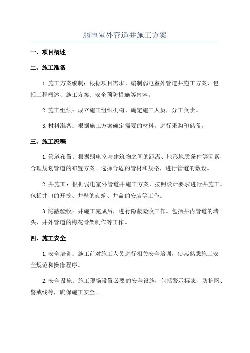 弱电室外管道井施工方案