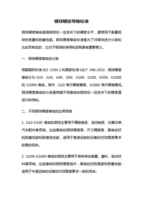 钢球硬度等级标准
