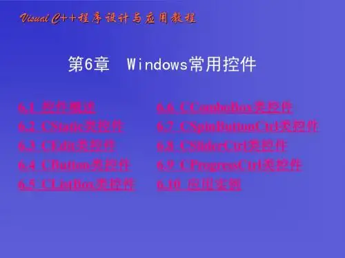 第6章 Windows常用控件