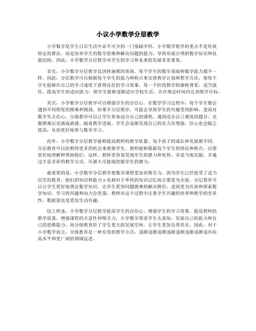 小议小学数学分层教学