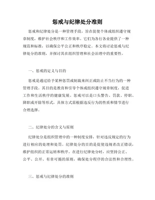 惩戒与纪律处分准则