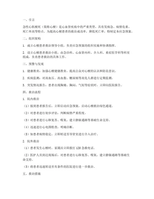 心梗患者应急预案