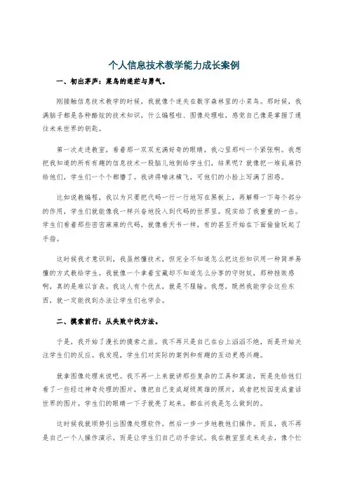 个人信息技术教学能力成长案例