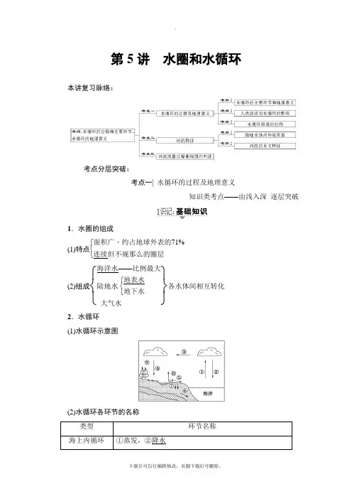 2021高考鲁教版地理一轮复习讲义： 第2单元 第5讲 水圈和水循环