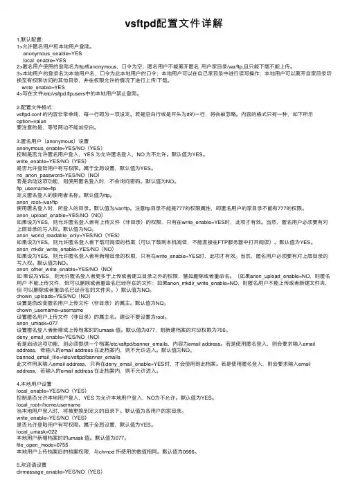 vsftpd配置文件详解