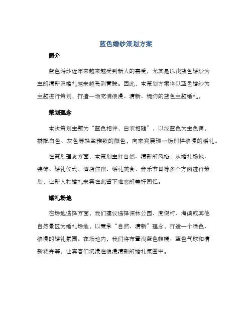 蓝色婚纱策划方案