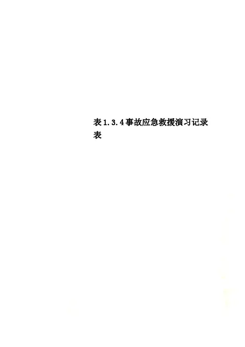 表1.3.4事故应急救援演习记录表