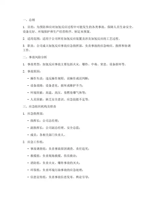加氢反应事故应急预案