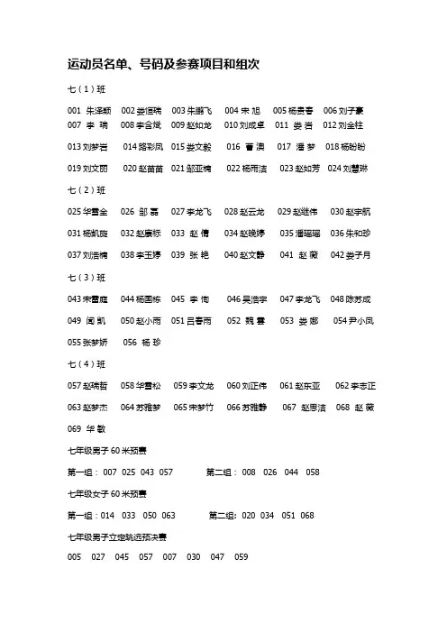 第五届运动会运动员名单