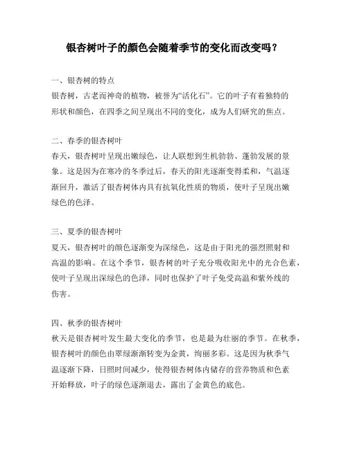 银杏树叶子的颜色会随着季节的变化而改变吗？