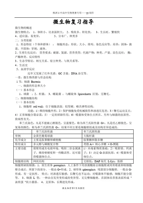 《微生物》生物奥赛培训