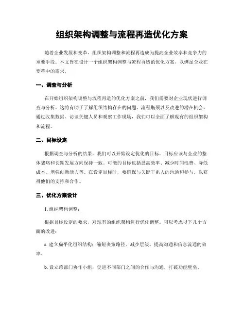 组织架构调整与流程再造优化方案