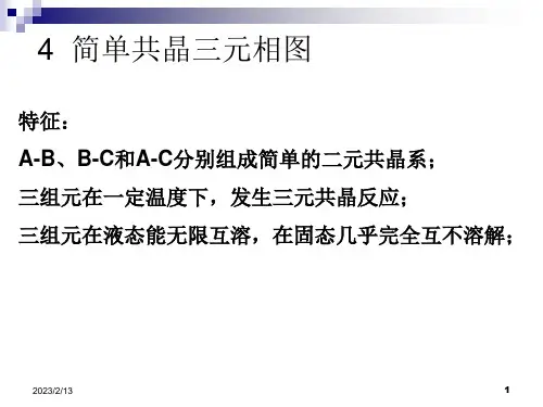 材料热力学课件—简单共晶三元相图