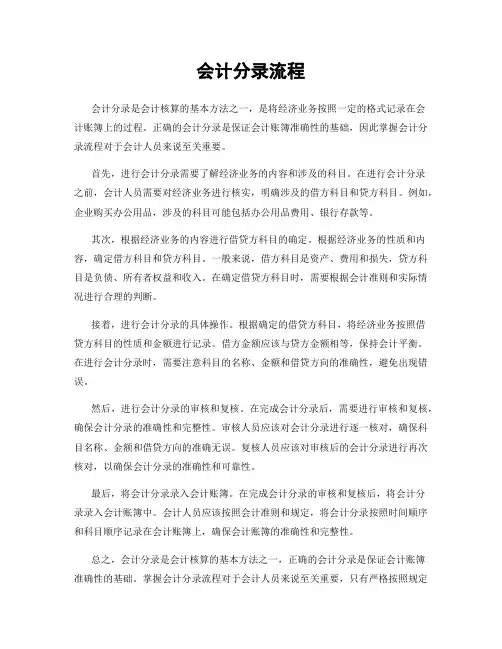 会计分录流程
