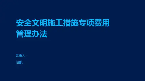 安全文明施工措施专项费用管理办法