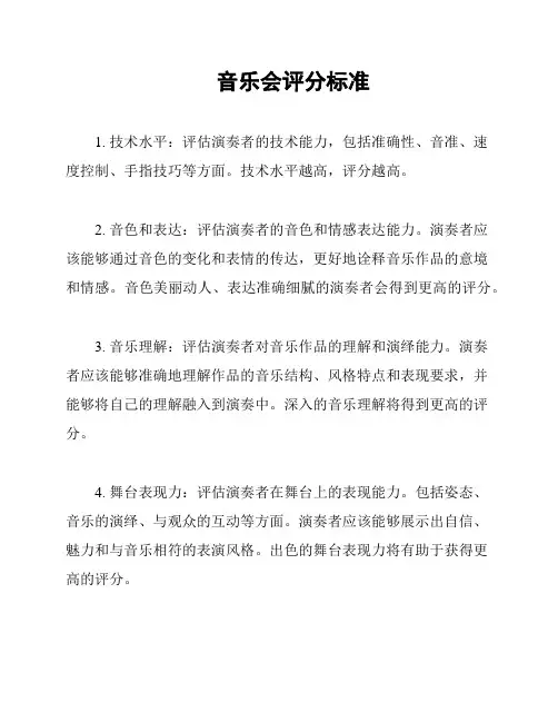 音乐会评分标准