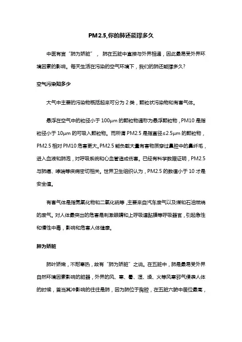 PM2.5,你的肺还能撑多久