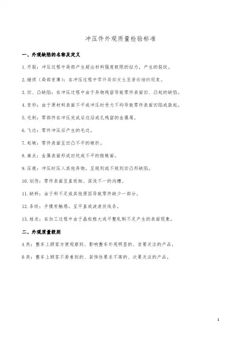 1、冲压件外观检验通用规范最终版