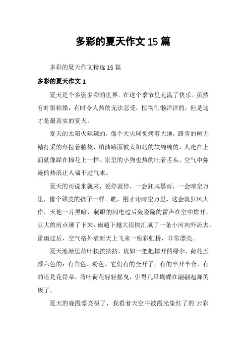 多彩的夏天作文15篇