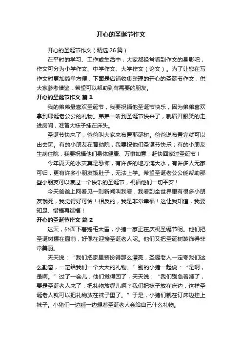 开心的圣诞节作文