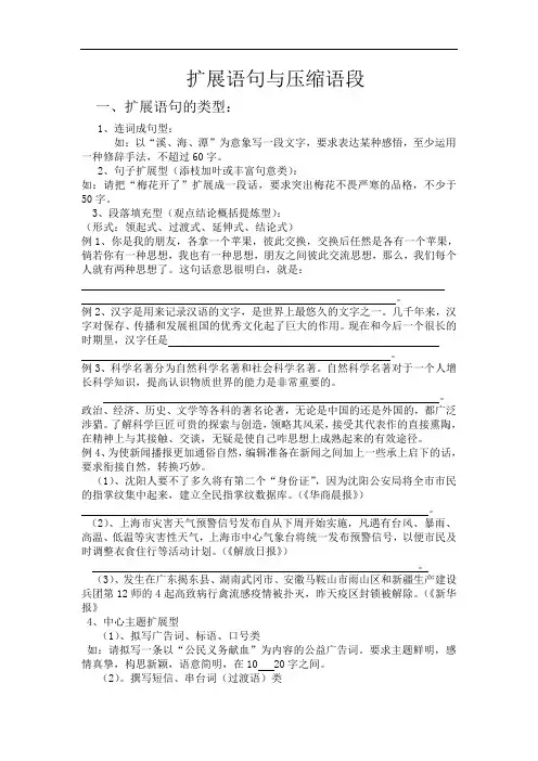 扩展语句与压缩语段