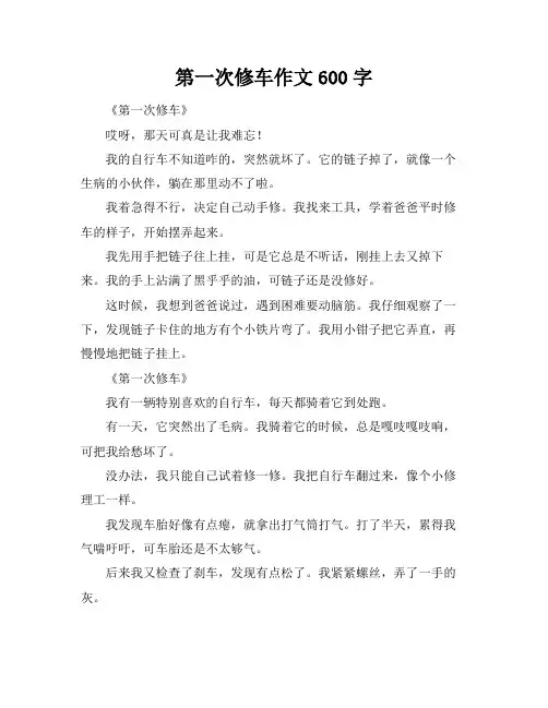 第一次修车作文600字
