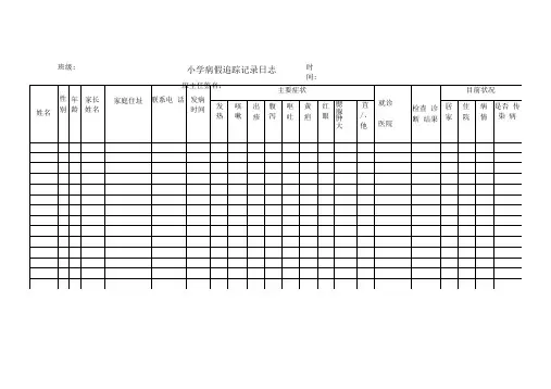 学校传染病防控相关表格