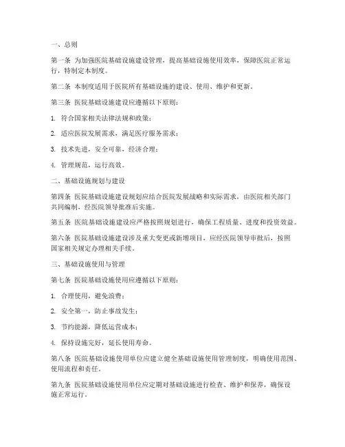 医院基础设施建设管理制度