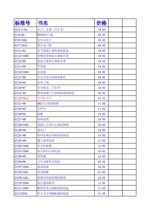 浙江省标准和图集2016