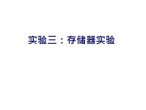 组成原理实验存储器