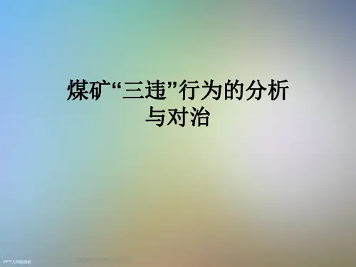煤矿“三违”行为的分析与对治