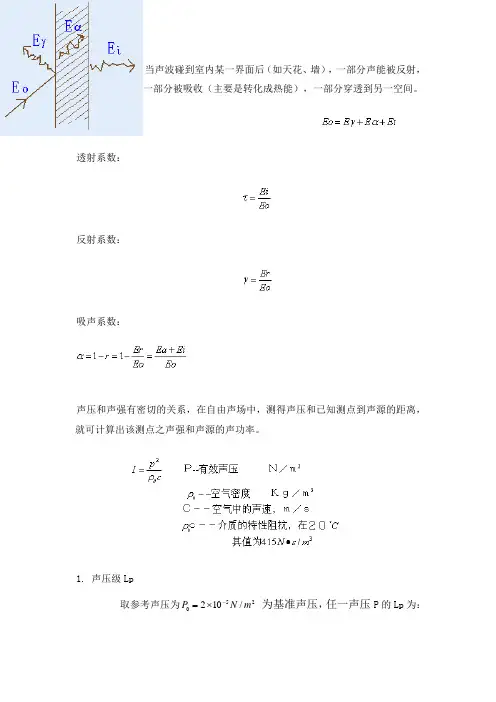 声学计算公式大全