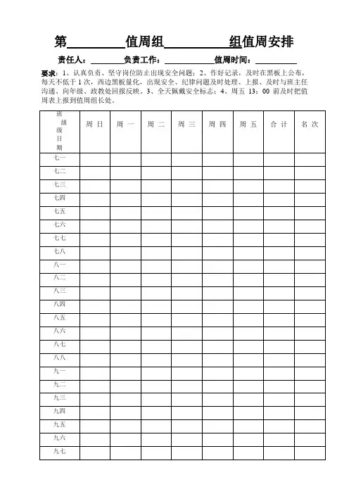 值周表