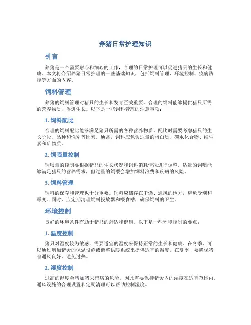 养猪日常护理知识