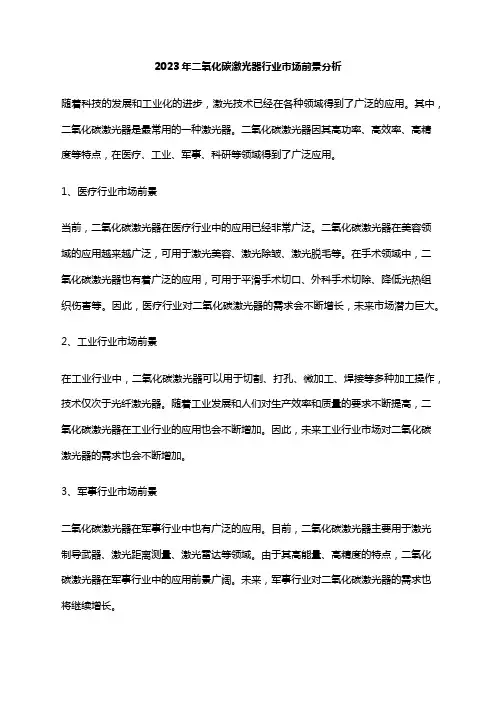 2023年二氧化碳激光器行业市场前景分析