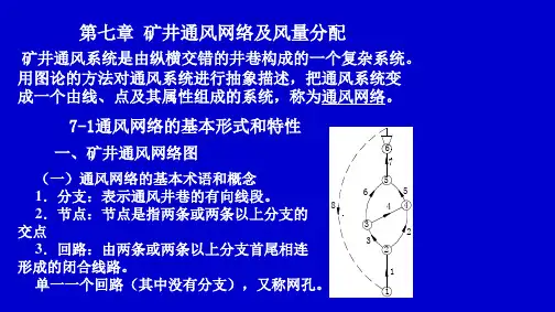 矿井通风第七章 矿井通风网络及风量分配