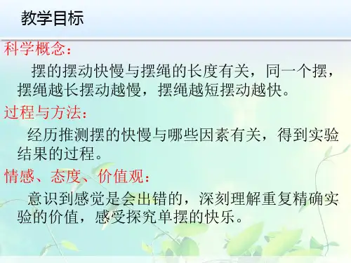 摆的研究PPT课件1讲课稿解读